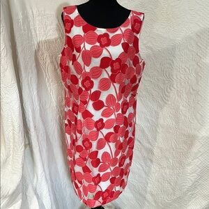 Talbots Floral Red Lace Dress, size‎ 16p